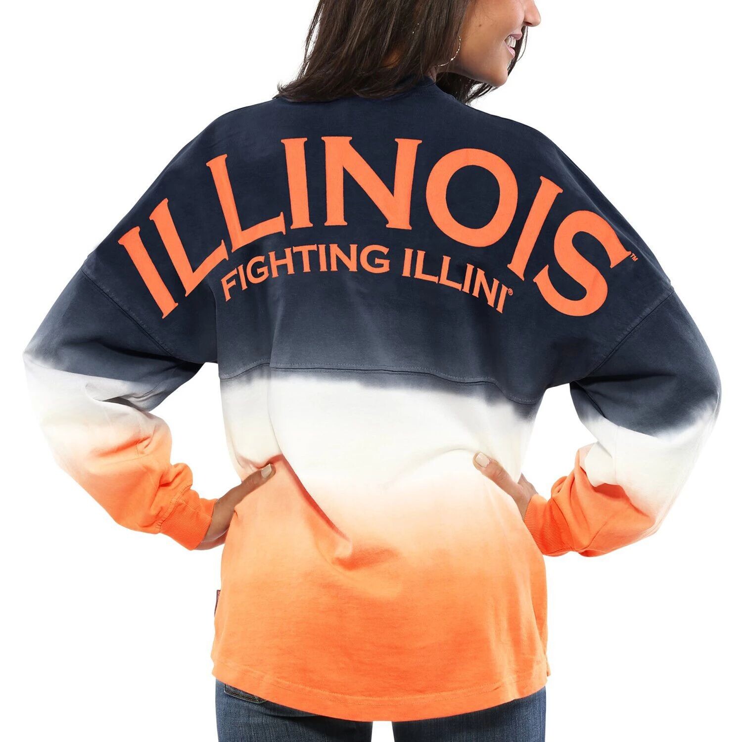 Женский темно-синий джерси Illinois Fighting Illini с длинными рукавами и омбре, окрашенный в технике погружения Spirit
Женский темно-синий джерси Illinois Fighting Illini с длинными рукавами и омбре, окрашенный в технике погружения Spirit