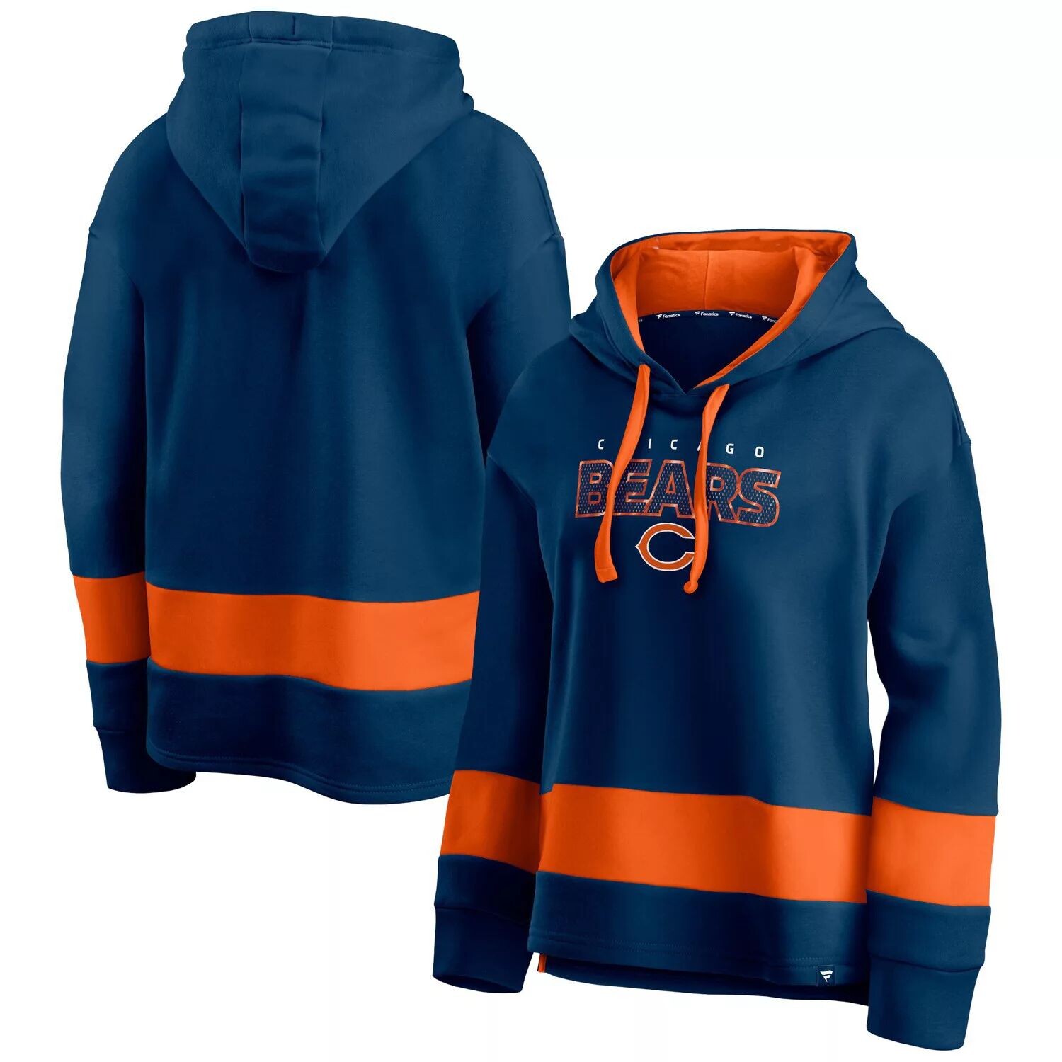 Женский пуловер с капюшоном и темно-синим/оранжевым логотипом Fanatics Chicago Bears Colors of Pride с цветными блоками Fanatics, Синий
Женский пуловер с капюшоном и темно-синим/оранжевым логотипом Fanatics Chicago Bears Colors of Pride с цветными блоками Fanatics, Синий