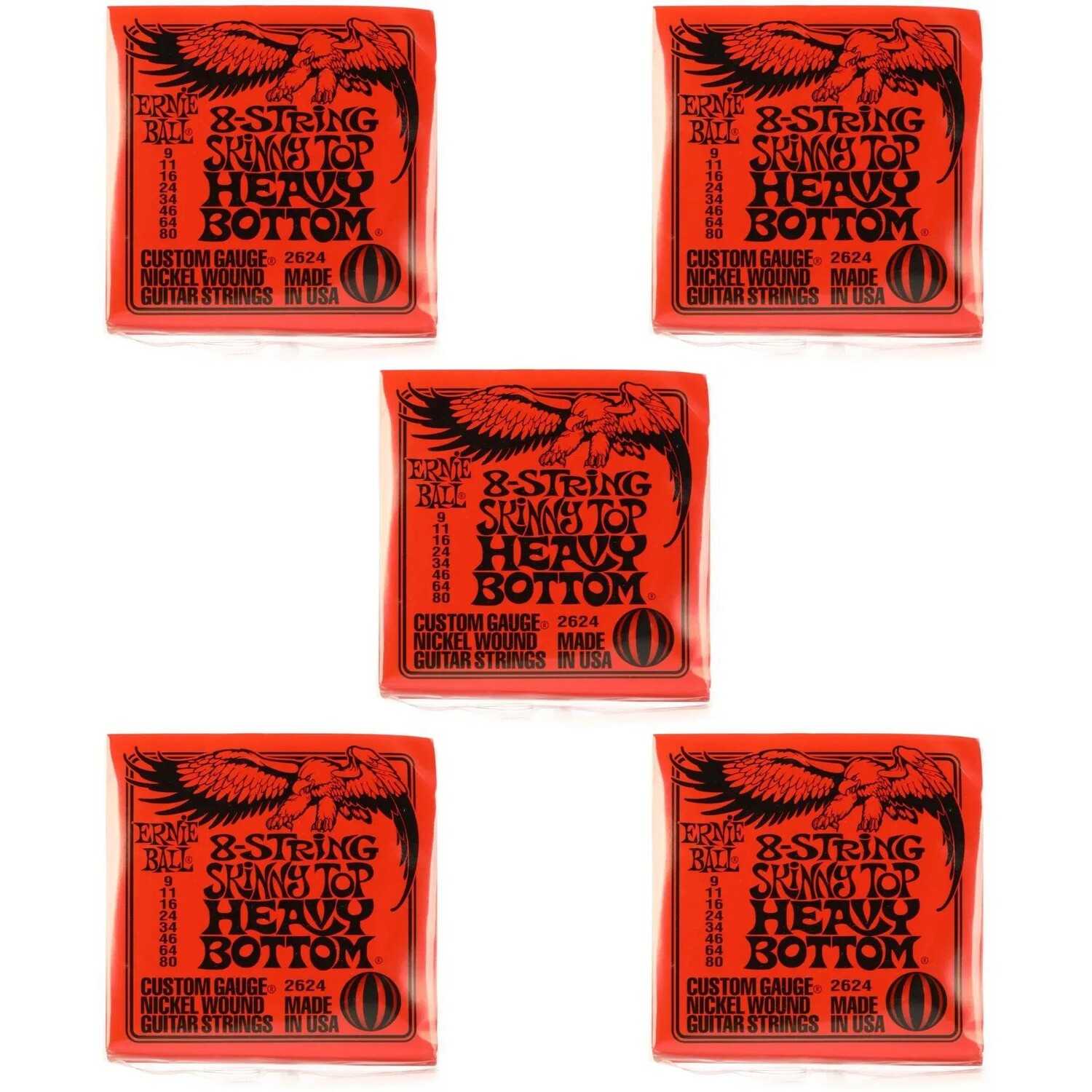 Струны для электрогитары Ernie Ball 2624 Skinny Top Heavy Bottom Slinky с никелевой обмоткой — .009-.080, 8 струн (5 шт.)
Струны для электрогитары Ernie Ball 2624 Skinny Top Heavy Bottom Slinky с никелевой обмоткой — .009-.080, 8 струн (5 шт.)