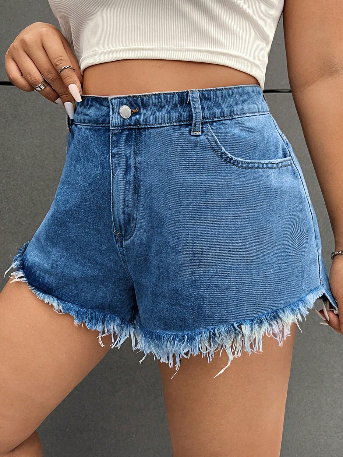 EZwear Джинсовые шорты Застегивается на пуговицы спереди, расклешенные брючины на конце, множество карманов, большой размер, спокойный наряд Shein, темный синий
EZwear Джинсовые шорты Застегивается на пуговицы спереди, расклешенные брючины на конце, множество карманов, большой размер, спокойный наряд Shein, темный синий