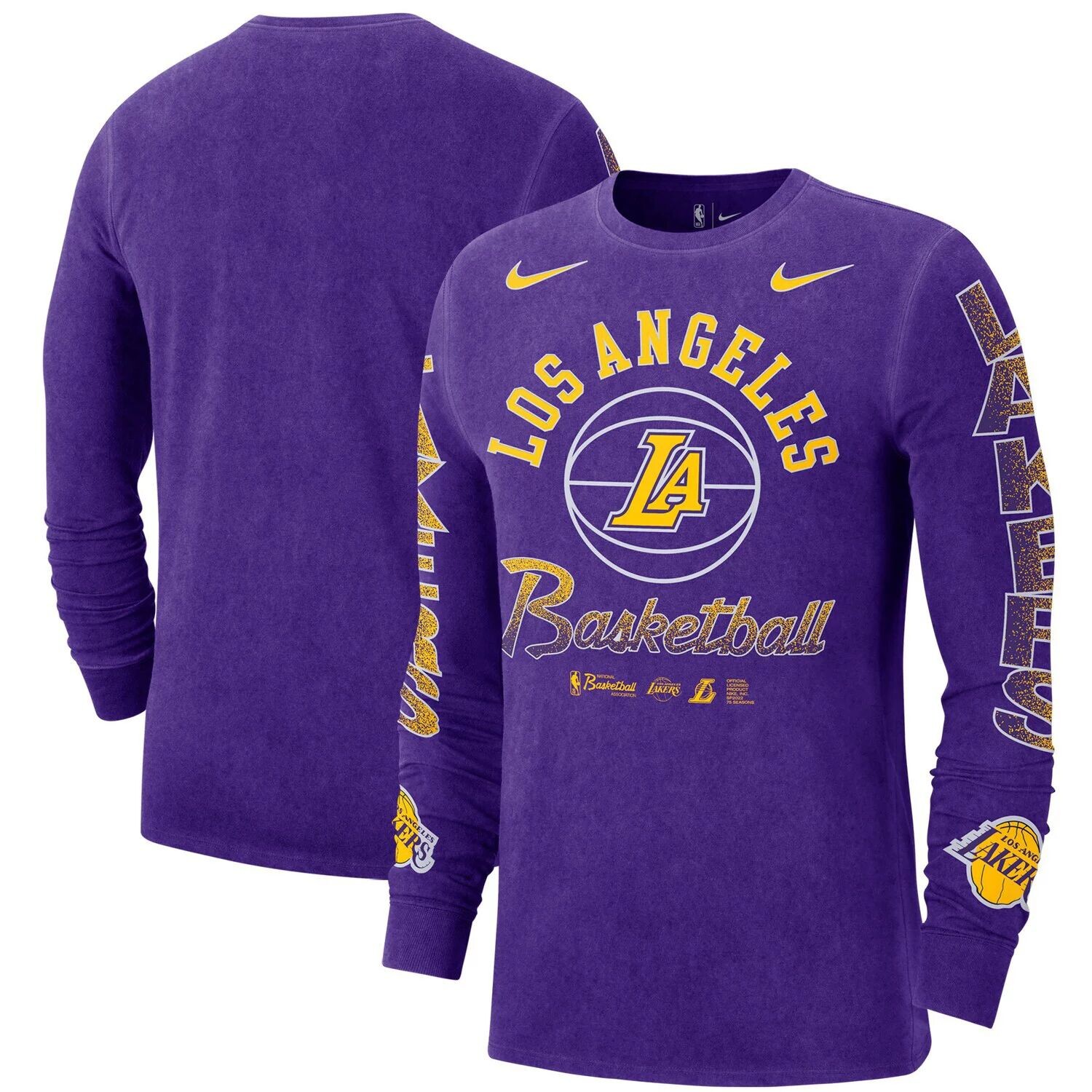 Мужская фиолетовая футболка с длинным рукавом Nike Los Angeles Lakers Courtside в стиле ретро с приподнятым верхом, Фиолетовый
Мужская фиолетовая футболка с длинным рукавом Nike Los Angeles Lakers Courtside в стиле ретро с приподнятым верхом, Фиолетовый