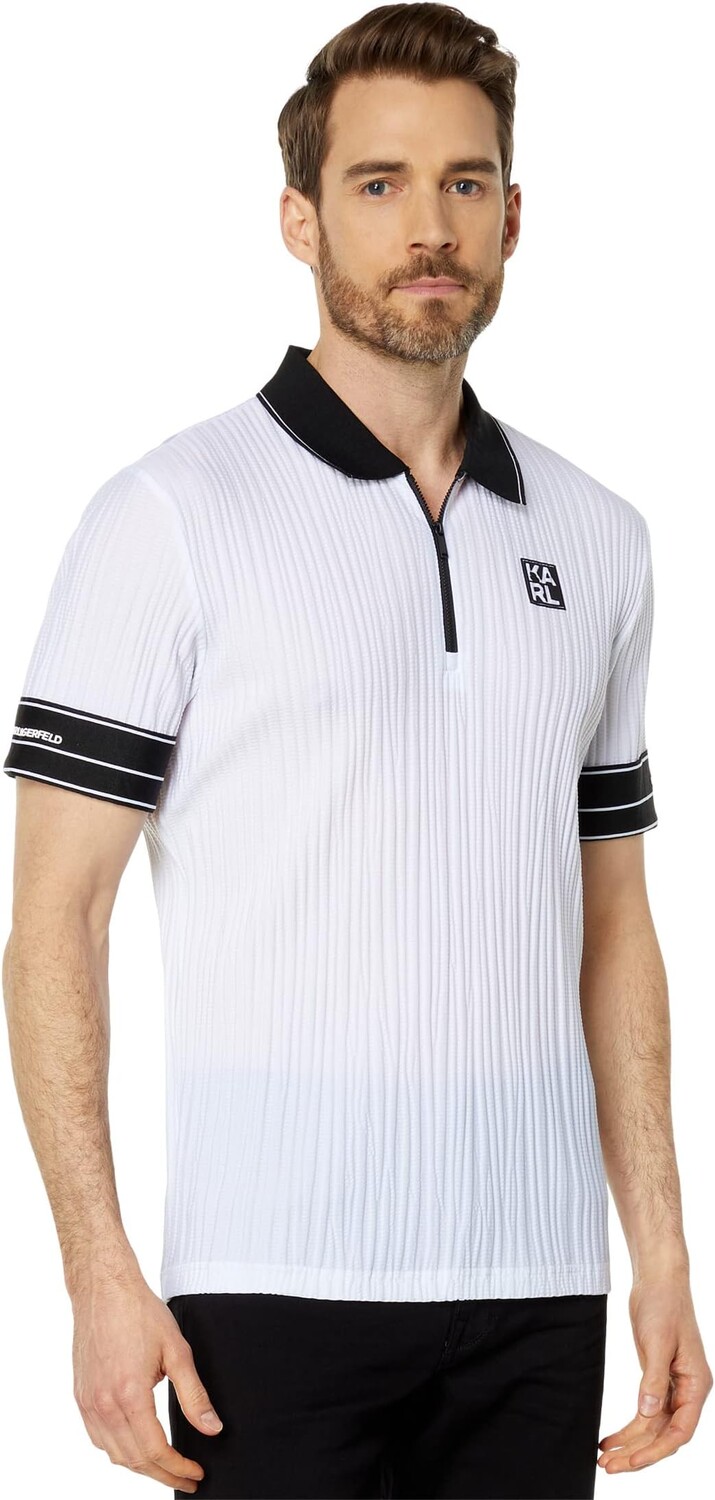 Рубашка-поло Textured Cooling Nylon Performance Polo with Logo Sleeves Karl Lagerfeld Paris, белый
Рубашка-поло Textured Cooling Nylon Performance Polo with Logo Sleeves Karl Lagerfeld Paris, белый