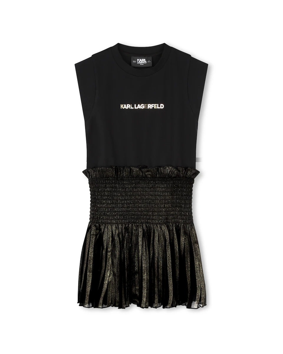 Комбинированное платье для девочки с короткими рукавами Karl Lagerfeld Kids, черный
Комбинированное платье для девочки с короткими рукавами Karl Lagerfeld Kids, черный