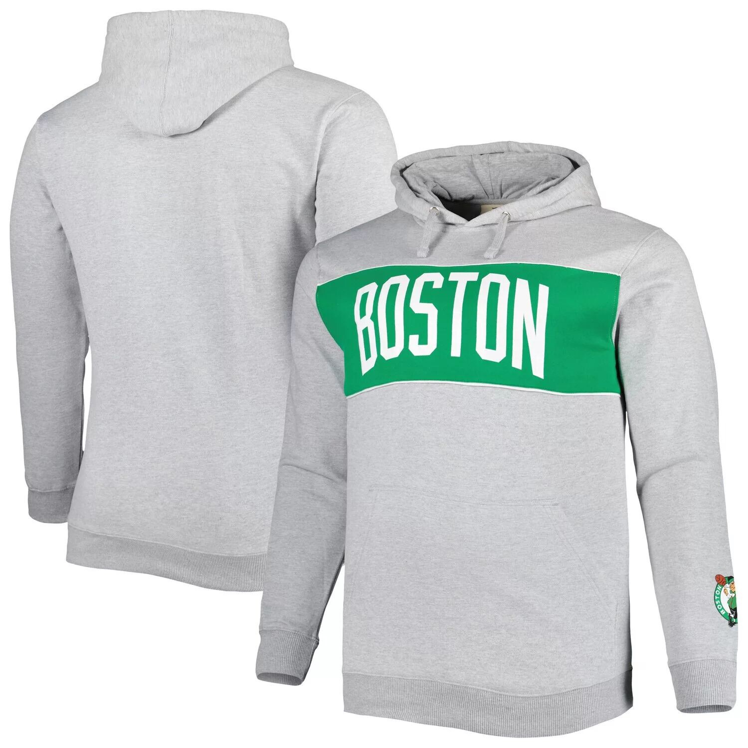 Мужской пуловер с капюшоном с логотипом Heather Grey Boston Celtics Big & Tall с надписью Fanatics
Мужской пуловер с капюшоном с логотипом Heather Grey Boston Celtics Big & Tall с надписью Fanatics