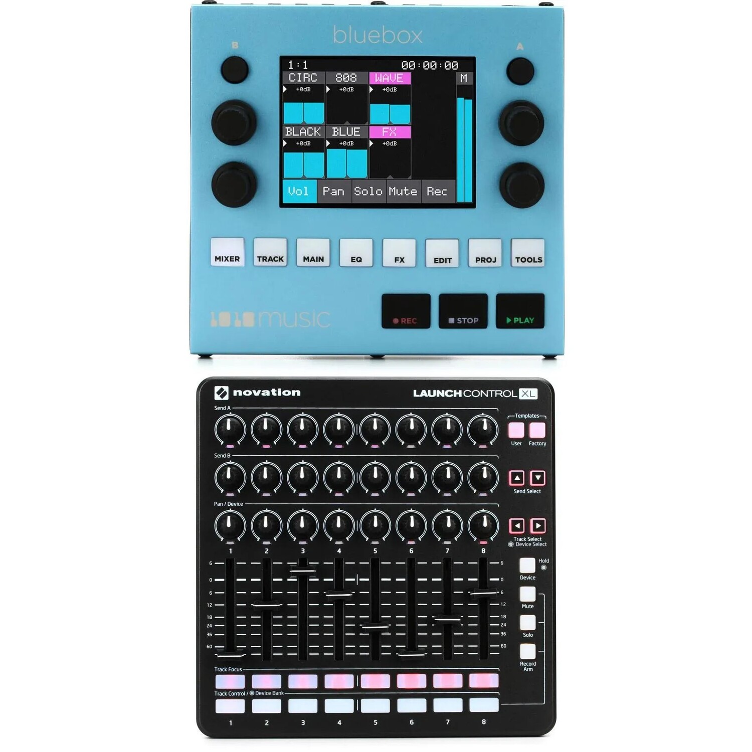 Компактный цифровой микшер-рекордер 1010music Bluebox с контроллером Launch Control XL
Компактный цифровой микшер-рекордер 1010music Bluebox с контроллером Launch Control XL