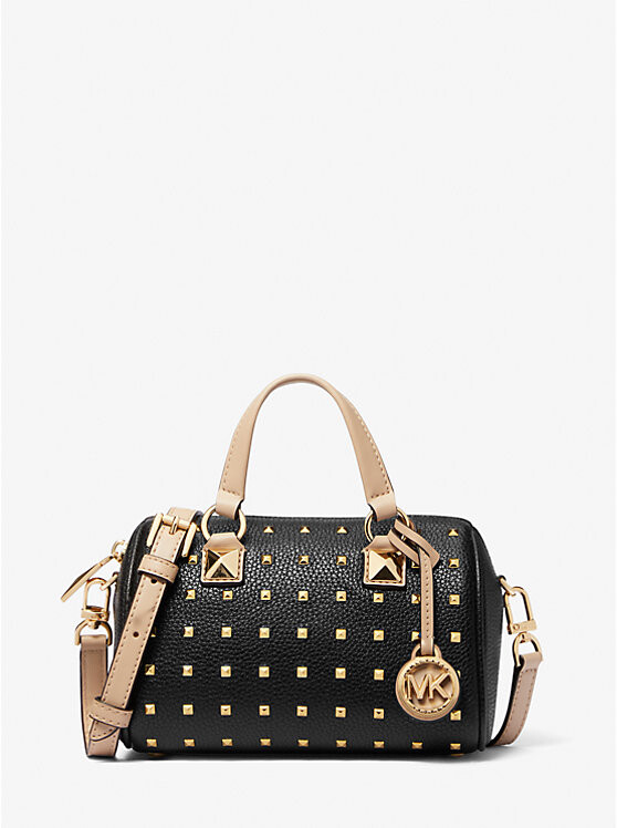 Маленькая кожаная спортивная сумка через плечо Grayson с заклепками Michael Kors, черный
Маленькая кожаная спортивная сумка через плечо Grayson с заклепками Michael Kors, черный