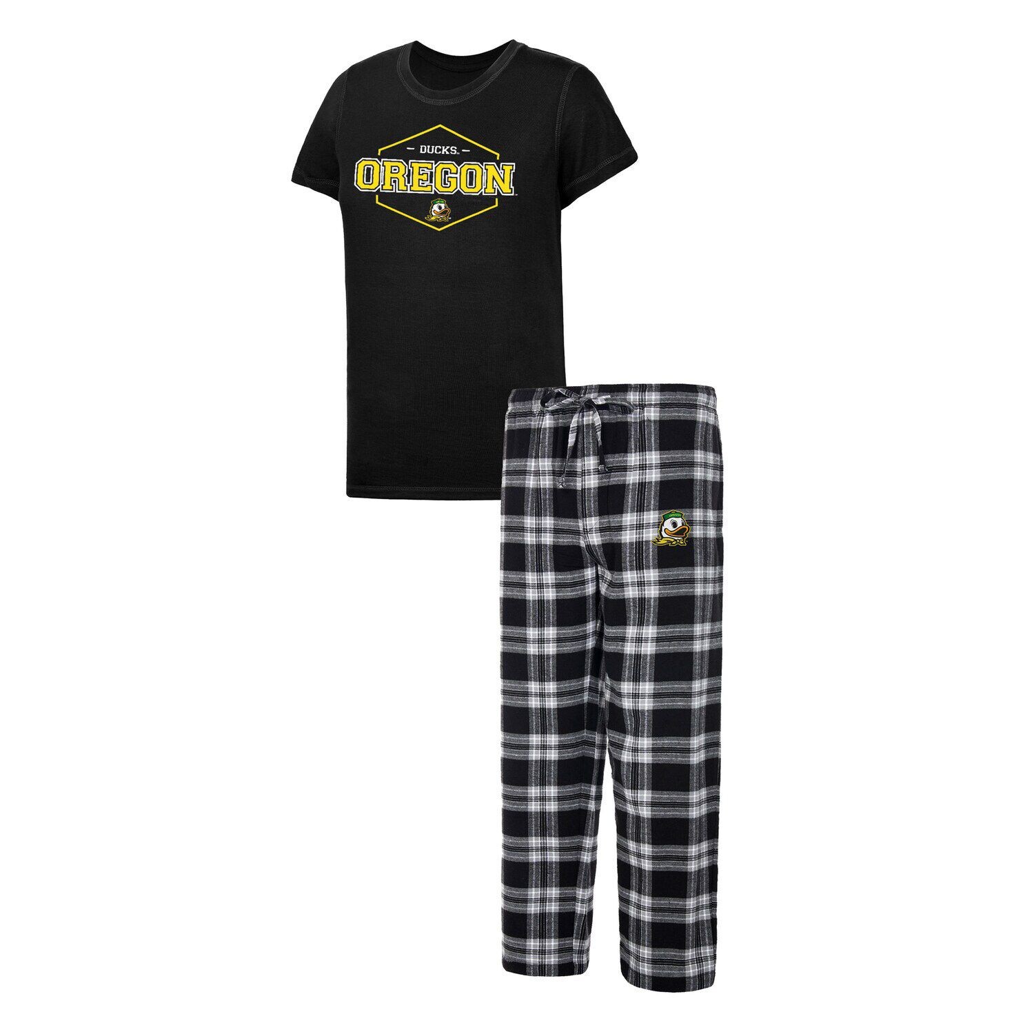 Женская спортивная черная/серая футболка с логотипом Oregon Ducks и фланелевые брюки для сна для женщин, Черный
Женская спортивная черная/серая футболка с логотипом Oregon Ducks и фланелевые брюки для сна для женщин, Черный