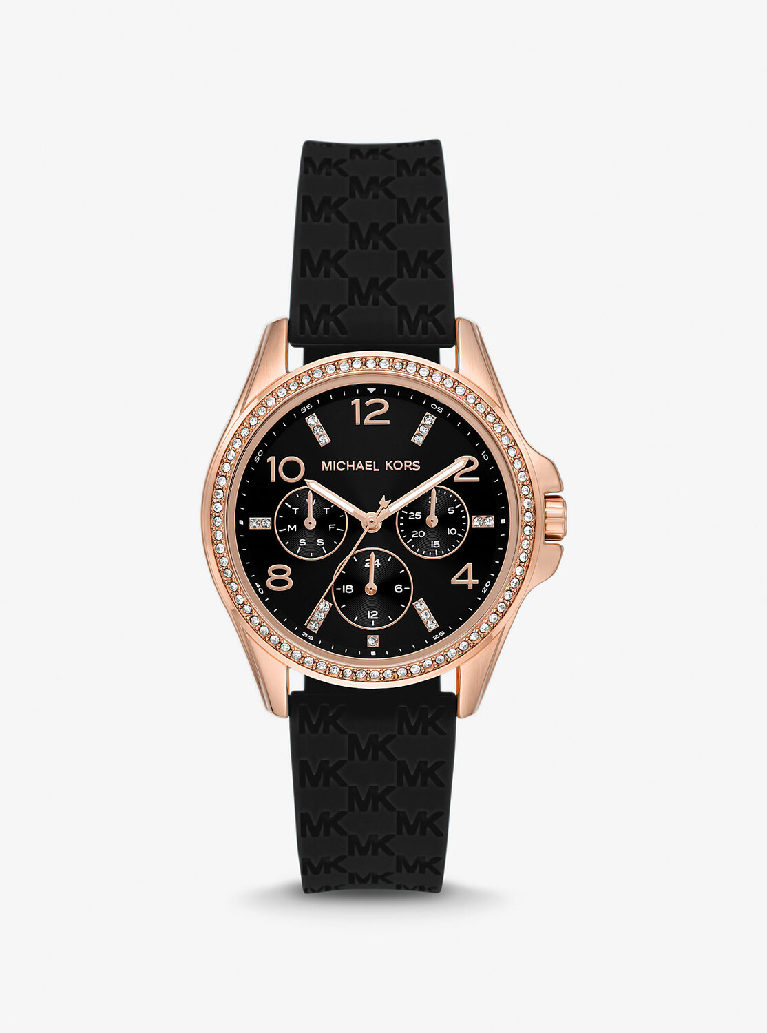 Силиконовые часы Mini Pilot с паве цвета розового золота и логотипом Michael Kors, черный
Силиконовые часы Mini Pilot с паве цвета розового золота и логотипом Michael Kors, черный