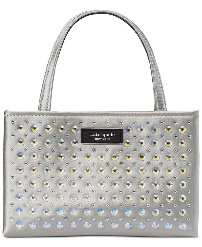 Миниатюрная тканевая сумка-тоут Sam Icon с кристаллами kate spade new york, серый
Миниатюрная тканевая сумка-тоут Sam Icon с кристаллами kate spade new york, серый