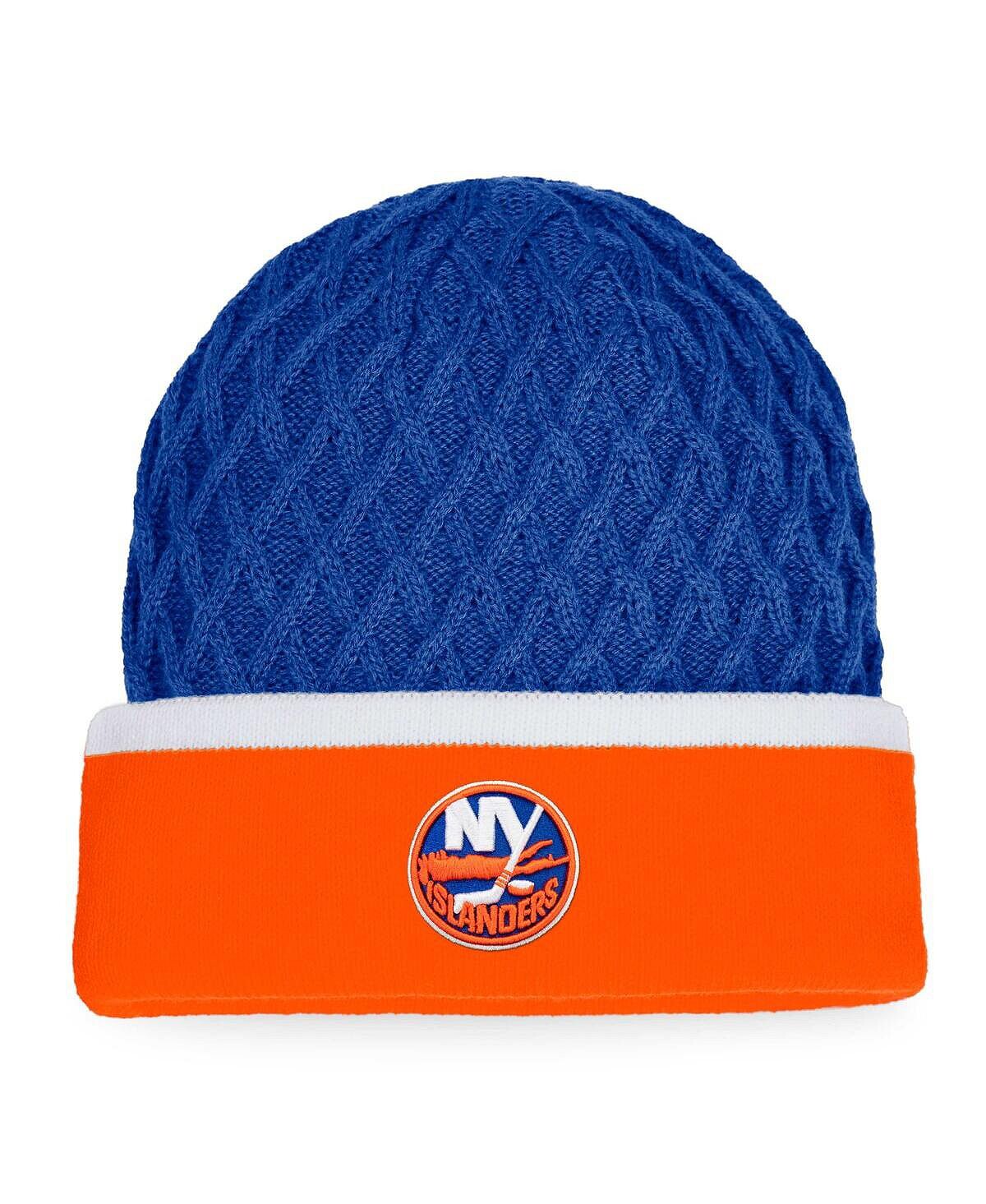 Мужская фирменная вязаная шапка New York Islanders королевского и оранжевого цвета с манжетами в полоску Fanatics
Мужская фирменная вязаная шапка New York Islanders королевского и оранжевого цвета с манжетами в полоску Fanatics