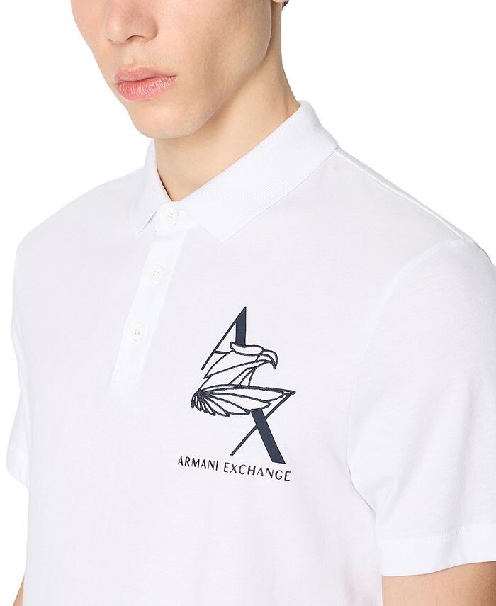 Мужская рубашка-поло стандартного кроя с вышитым логотипом Eagle Armani Exchange, белый
Мужская рубашка-поло стандартного кроя с вышитым логотипом Eagle Armani Exchange, белый