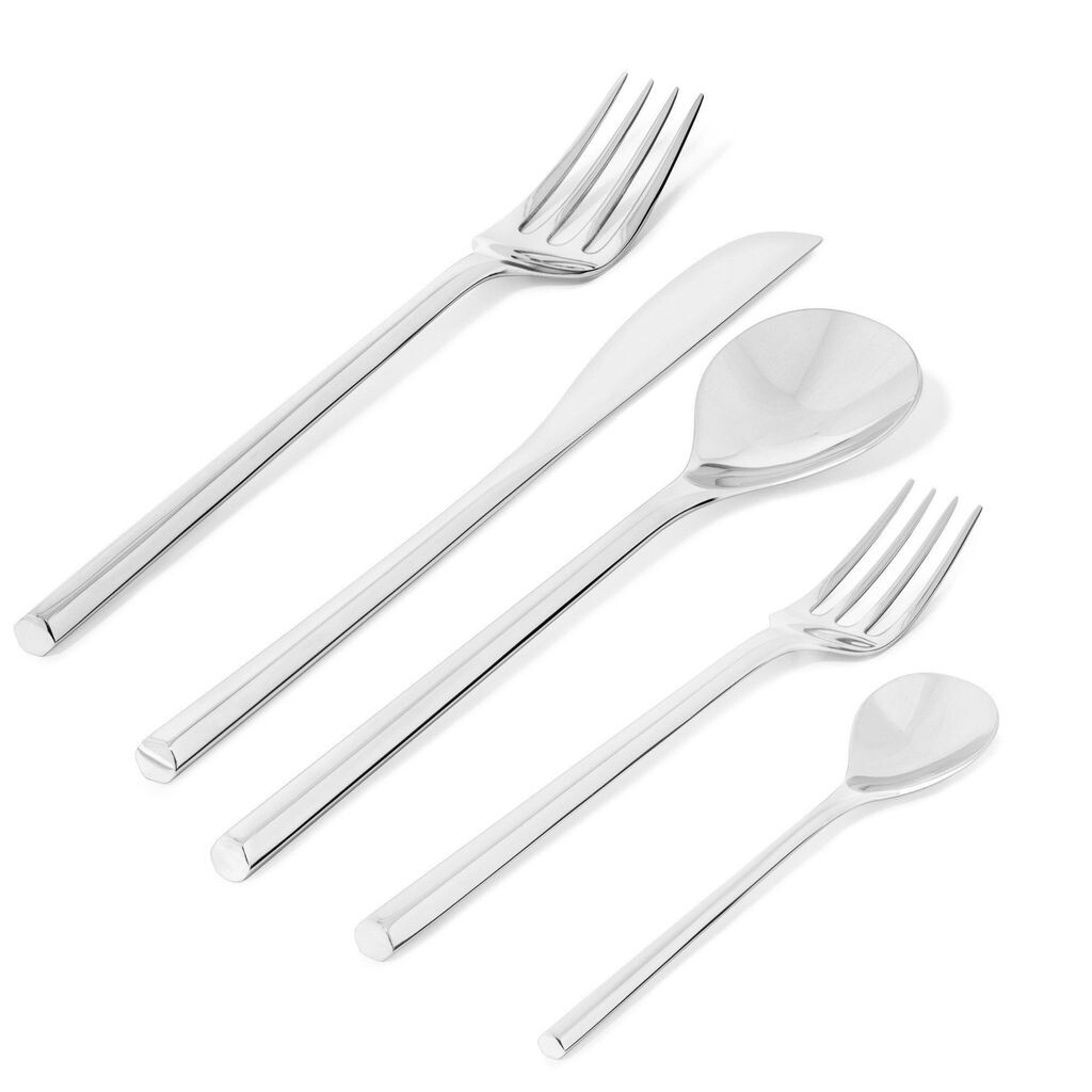 Набор столовых приборов Alessi Mu - TI04S5 - 5 предметов - от Toyo Ito, серебро
Набор столовых приборов Alessi Mu - TI04S5 - 5 предметов - от Toyo Ito, серебро