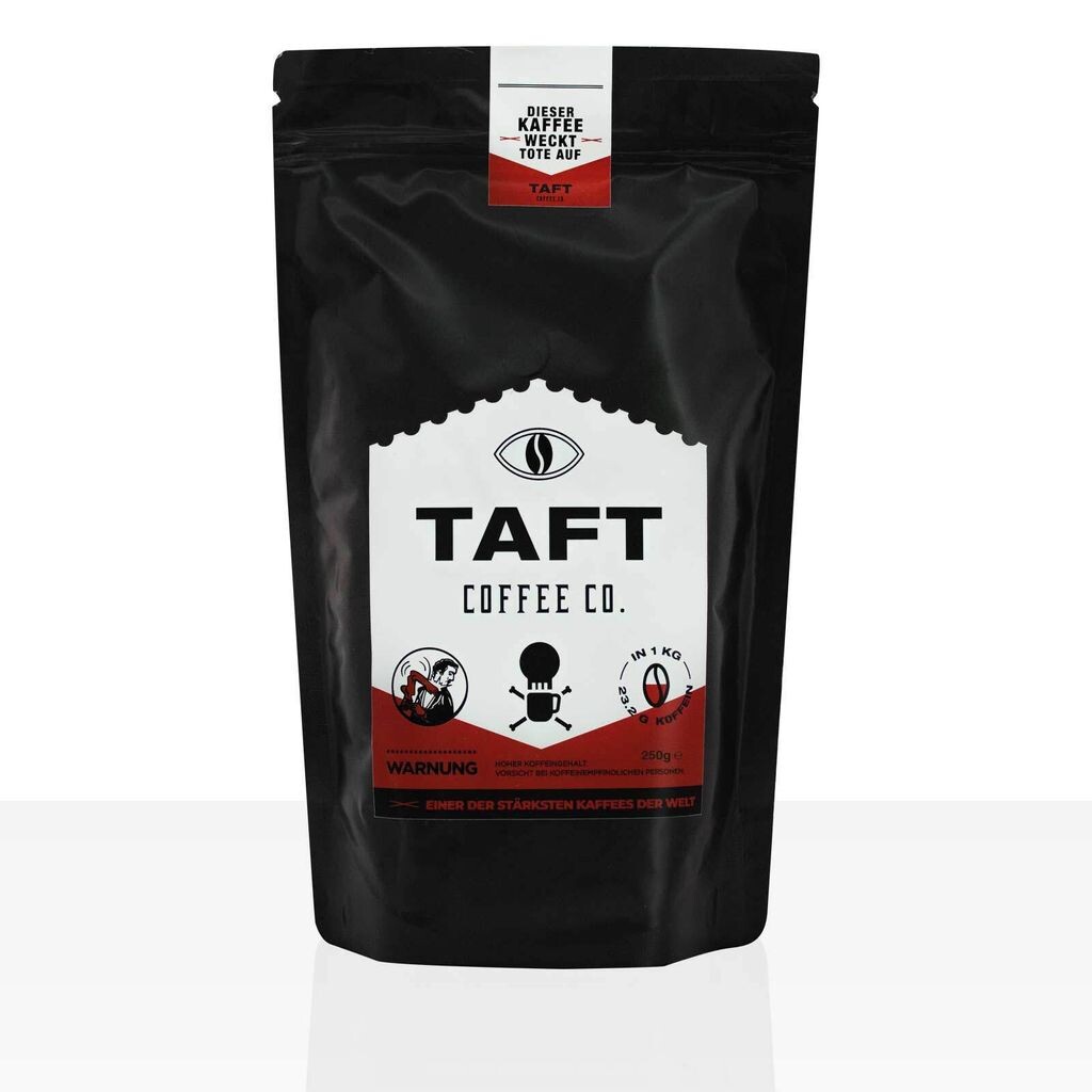 Кофе TAFT крепкий, с высоким содержанием кофеина - 250г кофейных зерен Taft Coffee Co.
Кофе TAFT крепкий, с высоким содержанием кофеина - 250г кофейных зерен Taft Coffee Co.