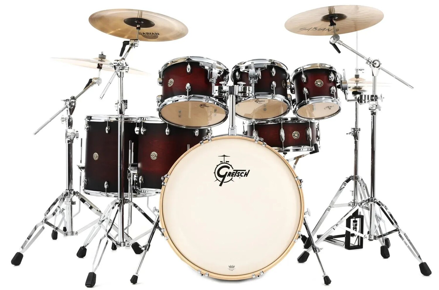 Gretsch Drums Catalina Maple CM1-E826P Набор из 7 предметов с малым барабаном - Satin Deep Cherry Burst
Gretsch Drums Catalina Maple CM1-E826P Набор из 7 предметов с малым барабаном - Satin Deep Cherry Burst