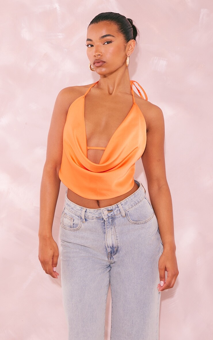 PrettyLittleThing Оранжевый атласный укороченный топ с воротником-бретелькой и капюшоном
PrettyLittleThing Оранжевый атласный укороченный топ с воротником-бретелькой и капюшоном