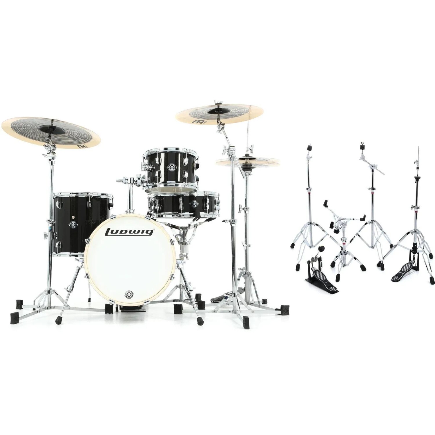 Ludwig Breakbeats 2022 By Questlove Набор из 4 предметов с малым барабаном - Black Sparkle и комплект из 5 предметов серии 400
Ludwig Breakbeats 2022 By Questlove Набор из 4 предметов с малым барабаном - Black Sparkle и комплект из 5 предметов серии 400