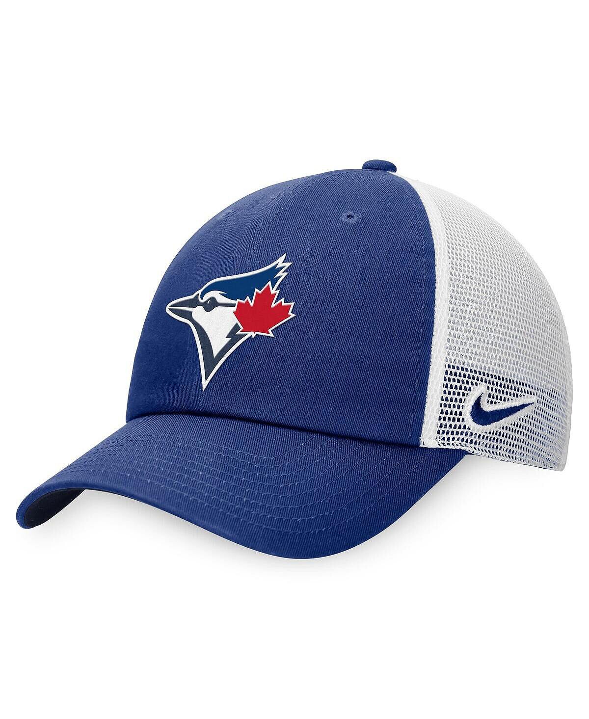 Мужская регулируемая кепка дальнобойщика Royal, белая Toronto Blue Jays Heritage86 Nike
Мужская регулируемая кепка дальнобойщика Royal, белая Toronto Blue Jays Heritage86 Nike
