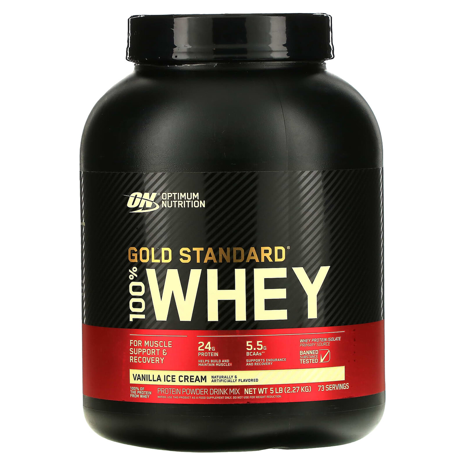 Gold Standard 100% Whey, сыворотка со вкусом ванильного мороженого, 2,27 кг (5 фунтов), Optimum Nutrition
Gold Standard 100% Whey, сыворотка со вкусом ванильного мороженого, 2,27 кг (5 фунтов), Optimum Nutrition