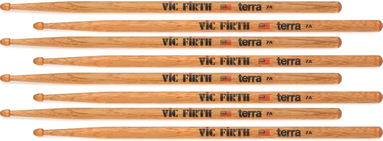 Барабанные палочки Vic Firth American Classic Terra — 7A, деревянный наконечник (4 шт.)
Барабанные палочки Vic Firth American Classic Terra — 7A, деревянный наконечник (4 шт.)