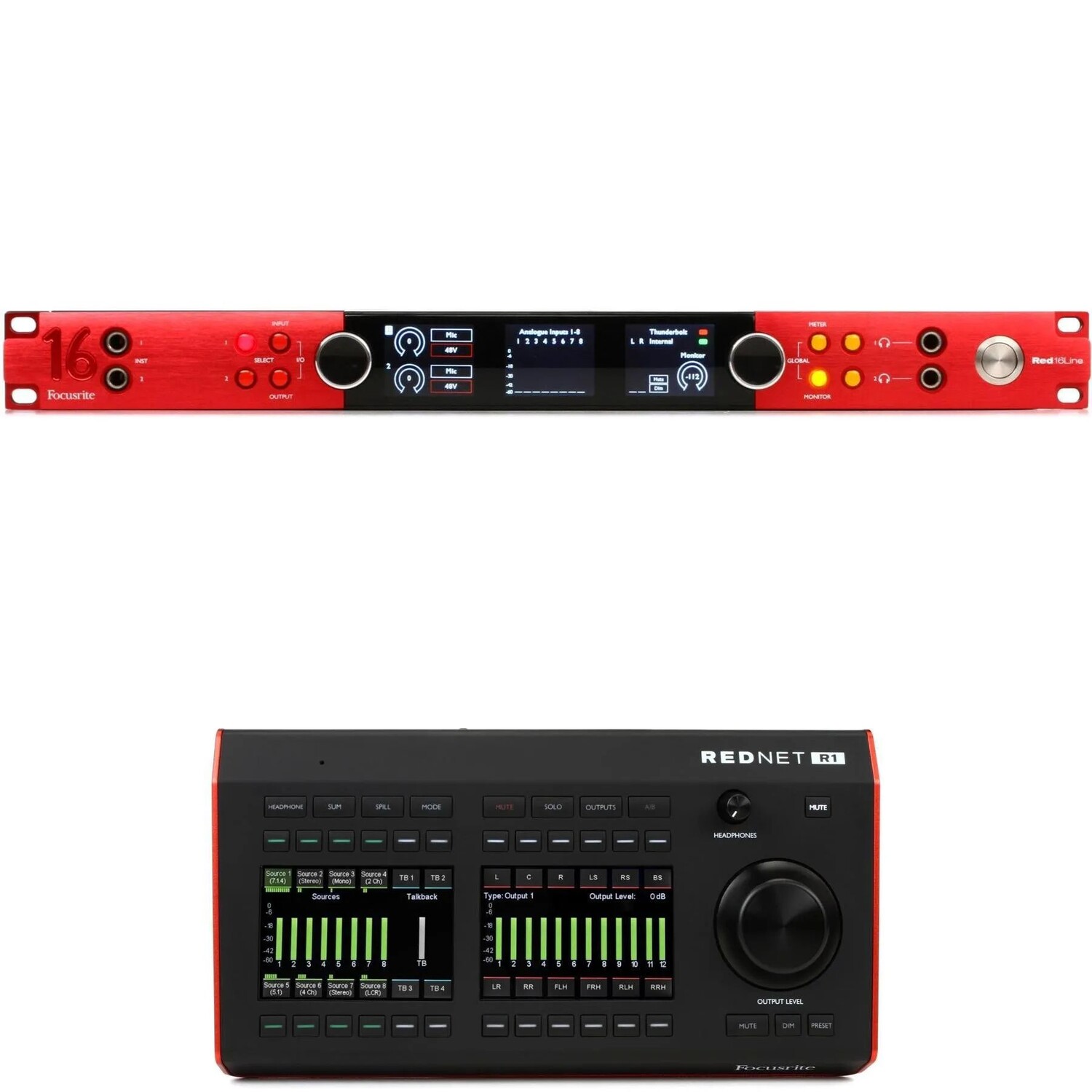 Новый интерфейс Focusrite Red 16Line Thunderbolt 3 и комплект пульта дистанционного управления RedNet R1
Новый интерфейс Focusrite Red 16Line Thunderbolt 3 и комплект пульта дистанционного управления RedNet R1