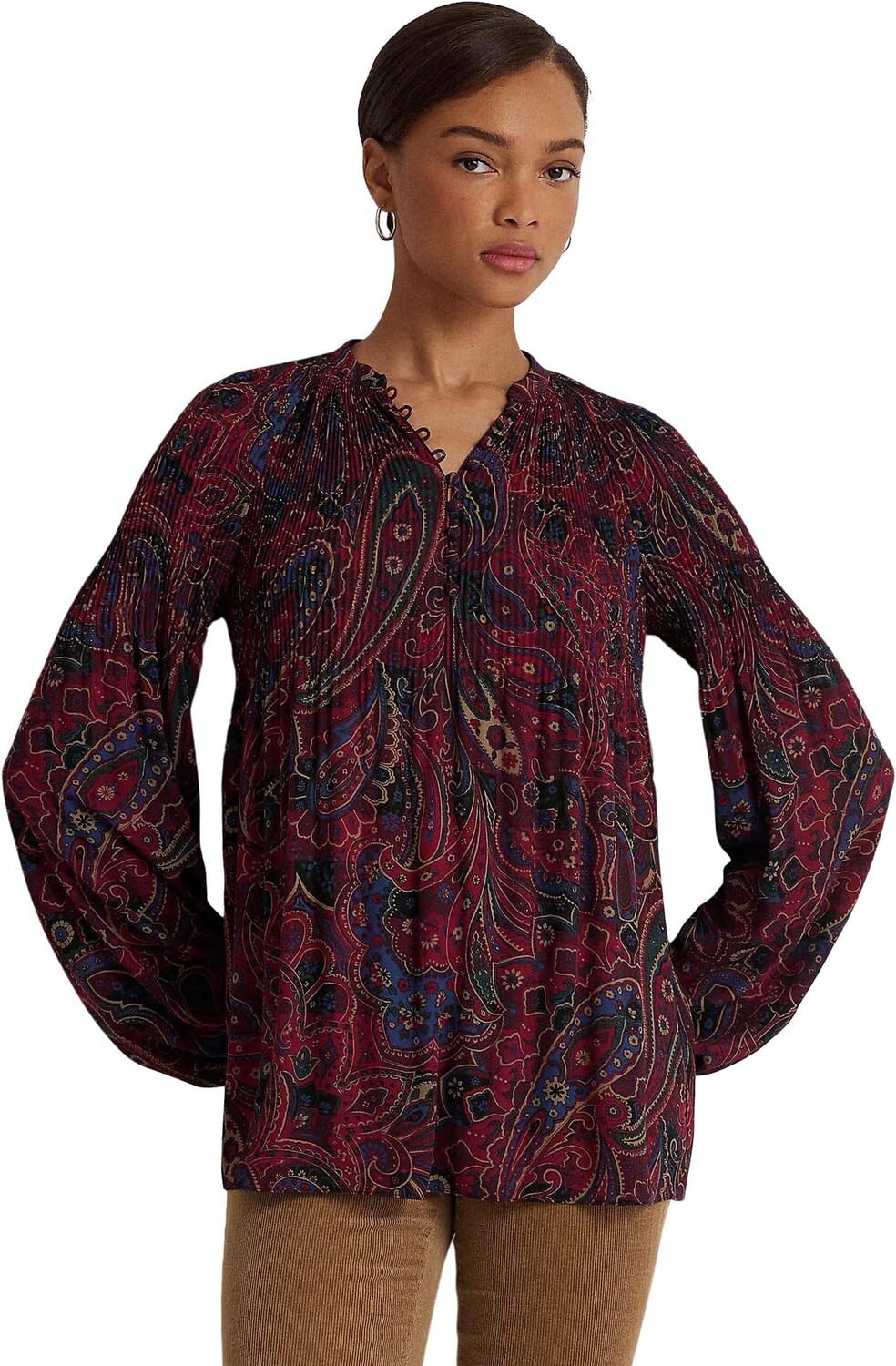 Рубашка Checked Paisley Pleated Georgette Blouse LAUREN Ralph Lauren, цвет Red/Black/Multi
Рубашка Checked Paisley Pleated Georgette Blouse LAUREN Ralph Lauren, цвет Red/Black/Multi