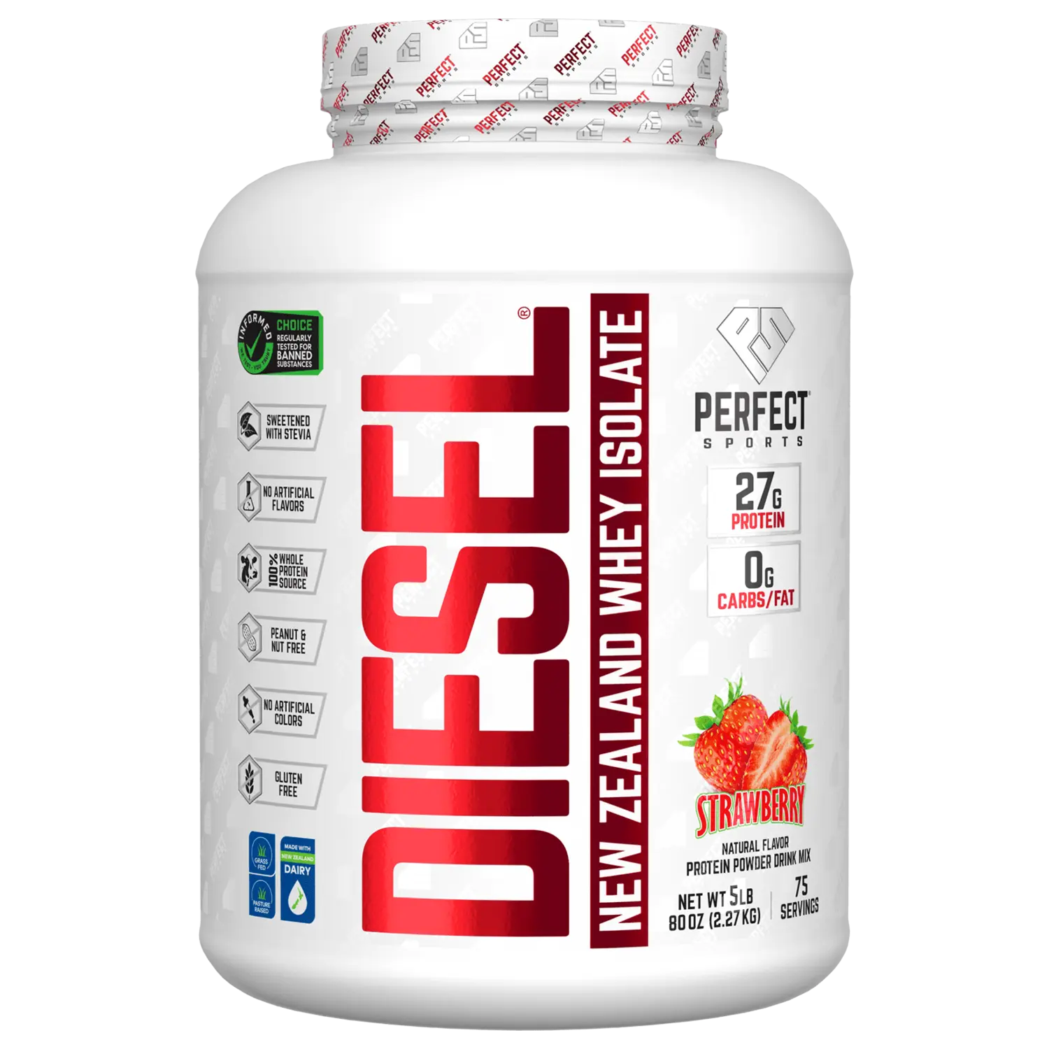 Diesel, изолят сыворотки из Новой Зеландии, клубника, 2,27 кг (5 фунтов), Perfect Sports
Diesel, изолят сыворотки из Новой Зеландии, клубника, 2,27 кг (5 фунтов), Perfect Sports