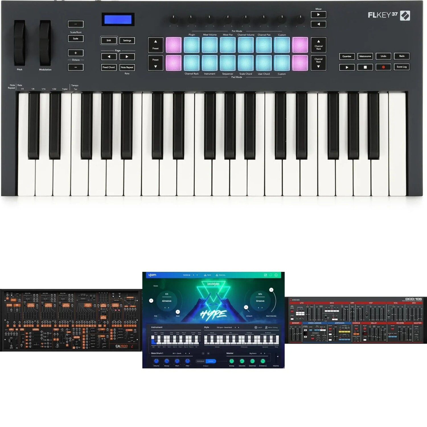 Контроллер клавиатуры Novation FLkey 37 для FL Studio и комплект плагинов синтезатора
Контроллер клавиатуры Novation FLkey 37 для FL Studio и комплект плагинов синтезатора
