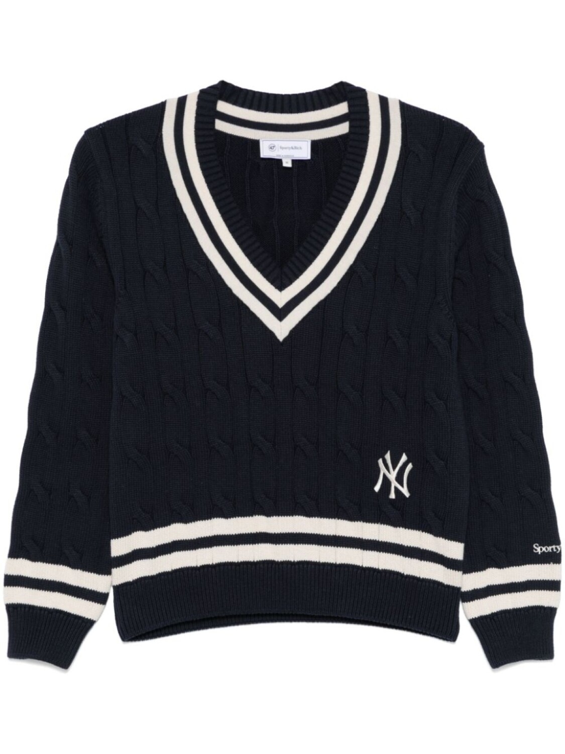 Спортивный и богатый свитер Yankees Serif с косичной вязкой Sporty & Rich, синий
Спортивный и богатый свитер Yankees Serif с косичной вязкой Sporty & Rich, синий
