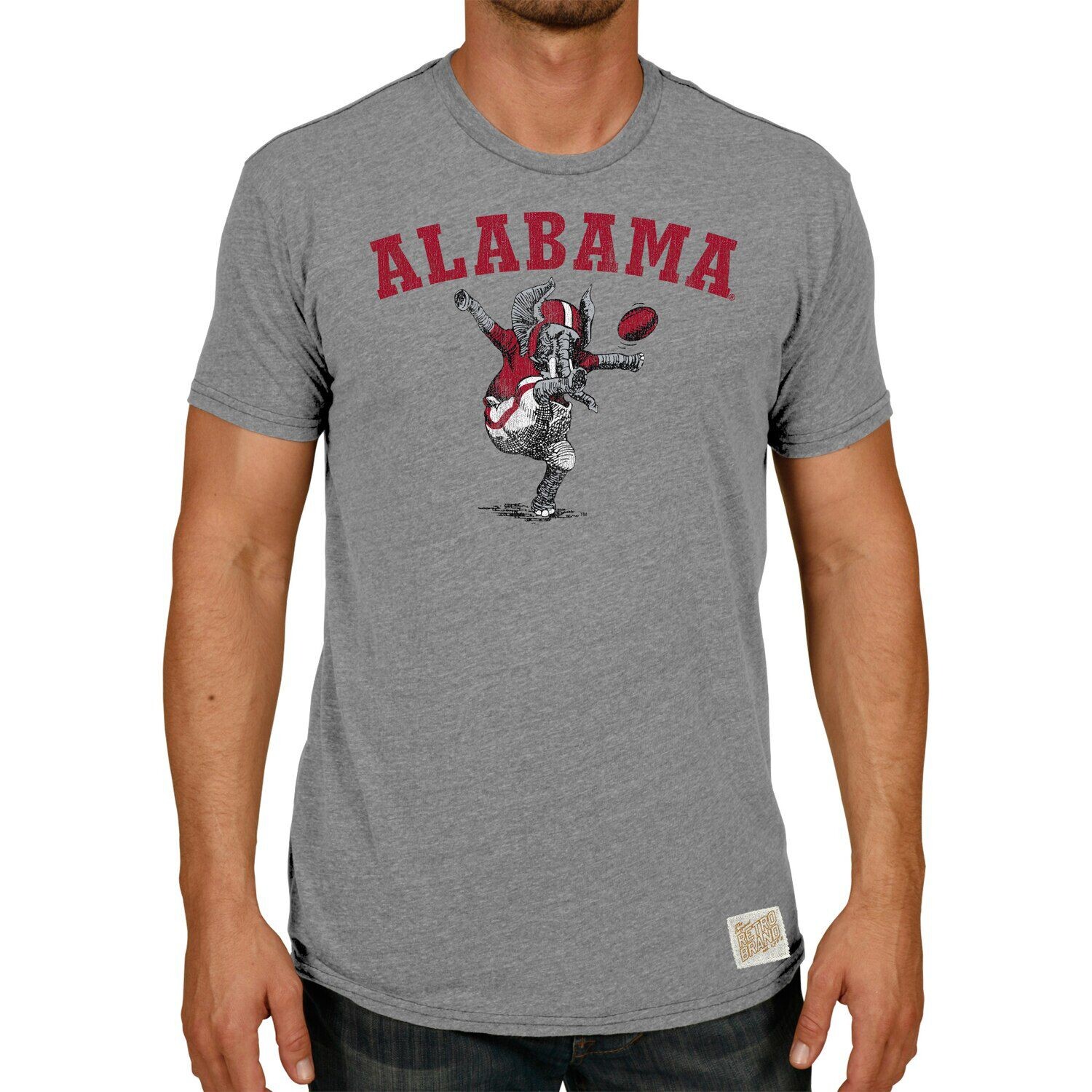 Мужская оригинальная брендовая ретро-серая футболка Alabama Crimson Tide Vintage Punting Big Al Tri-Blend, Серый
Мужская оригинальная брендовая ретро-серая футболка Alabama Crimson Tide Vintage Punting Big Al Tri-Blend, Серый