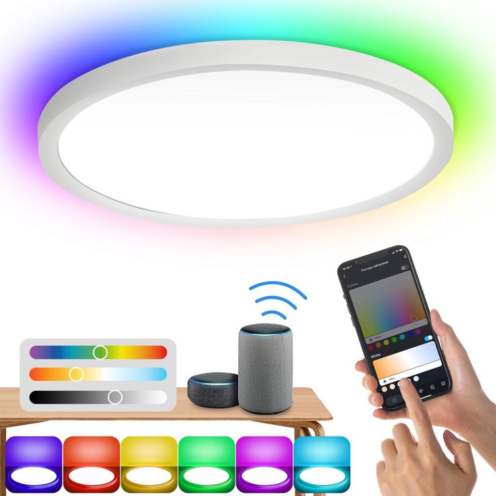 TolleTour Smart LED потолочный светильник 24 Вт с RGB Ультратонкий, с регулировкой яркости - освещение для офиса, освещение на лестнице, белый
TolleTour Smart LED потолочный светильник 24 Вт с RGB Ультратонкий, с регулировкой яркости - освещение для офиса, освещение на лестнице, белый