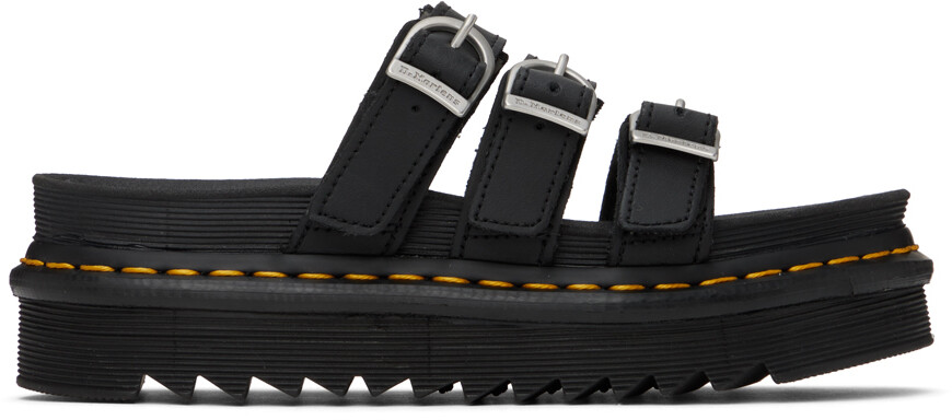 Черные кожаные шлепанцы Blaire Dr. Martens 
Черные кожаные шлепанцы Blaire Dr. Martens