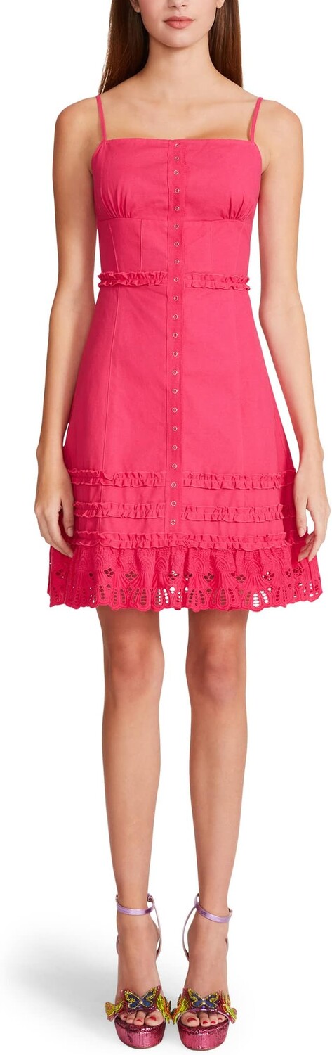 Платье-комбинация из хлопковой парусины с застежкой спереди Betsey Johnson, розовый
Платье-комбинация из хлопковой парусины с застежкой спереди Betsey Johnson, розовый