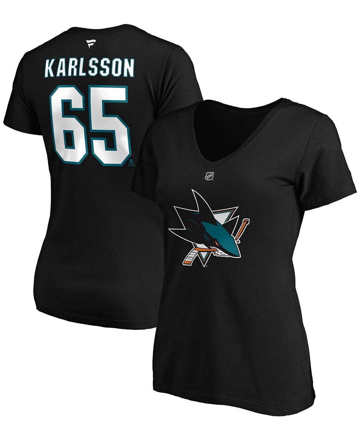 Женская черная футболка с v-образным вырезом Erik Karlsson San Jose Sharks Authentic Stack Name Number Fanatics, черный
Женская черная футболка с v-образным вырезом Erik Karlsson San Jose Sharks Authentic Stack Name Number Fanatics, черный