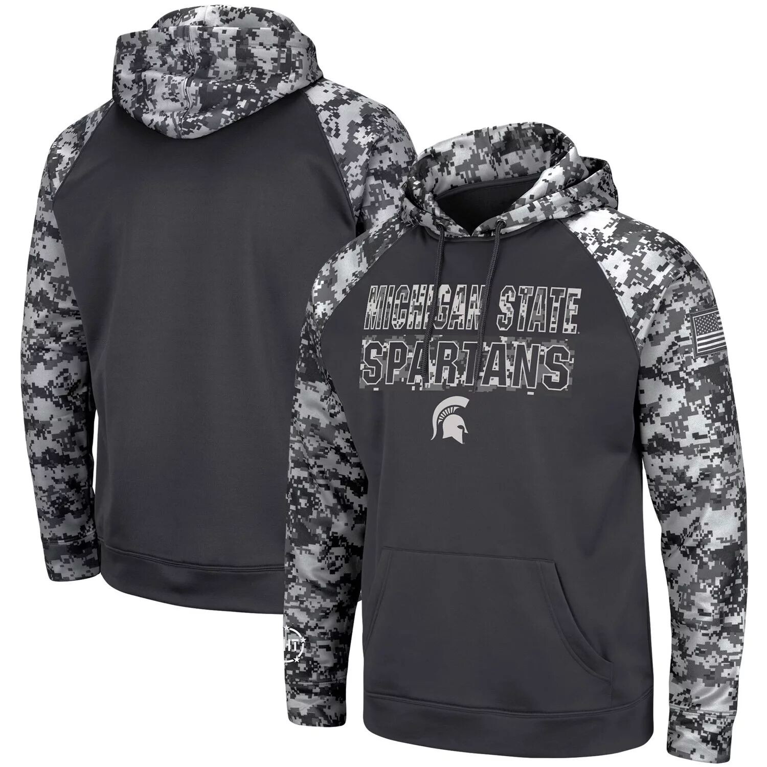 Мужской темно-серый пуловер с капюшоном Michigan State Spartans OHT Military Appreciation Digi Camo, большой и высокий пуловер Colosseum
Мужской темно-серый пуловер с капюшоном Michigan State Spartans OHT Military Appreciation Digi Camo, большой и высокий пуловер Colosseum