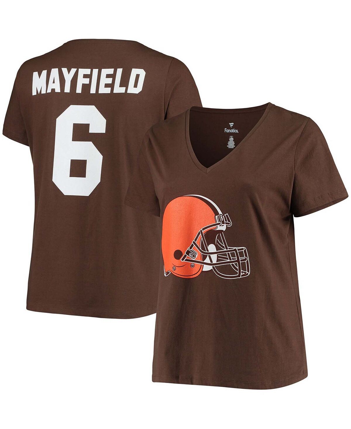 Женская футболка больших размеров с v-образным вырезом Baker Mayfield Brown Cleveland Browns Fanatics, коричневый
Женская футболка больших размеров с v-образным вырезом Baker Mayfield Brown Cleveland Browns Fanatics, коричневый