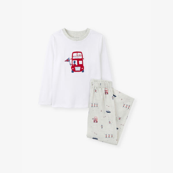 Пижама из хлопка с аппликацией «Лондонский автобус» 1-6 лет The Little White Company, серый
Пижама из хлопка с аппликацией «Лондонский автобус» 1-6 лет The Little White Company, серый