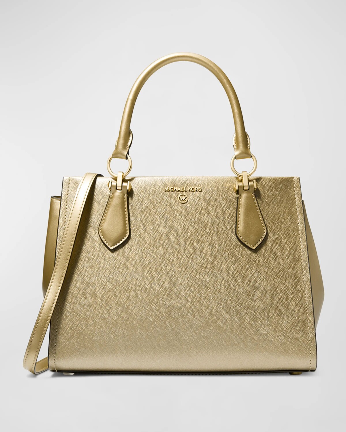Кожаная сумка-саквояж Marilyn среднего размера с эффектом металлик MICHAEL Michael Kors, цвет Pale Gold
Кожаная сумка-саквояж Marilyn среднего размера с эффектом металлик MICHAEL Michael Kors, цвет Pale Gold