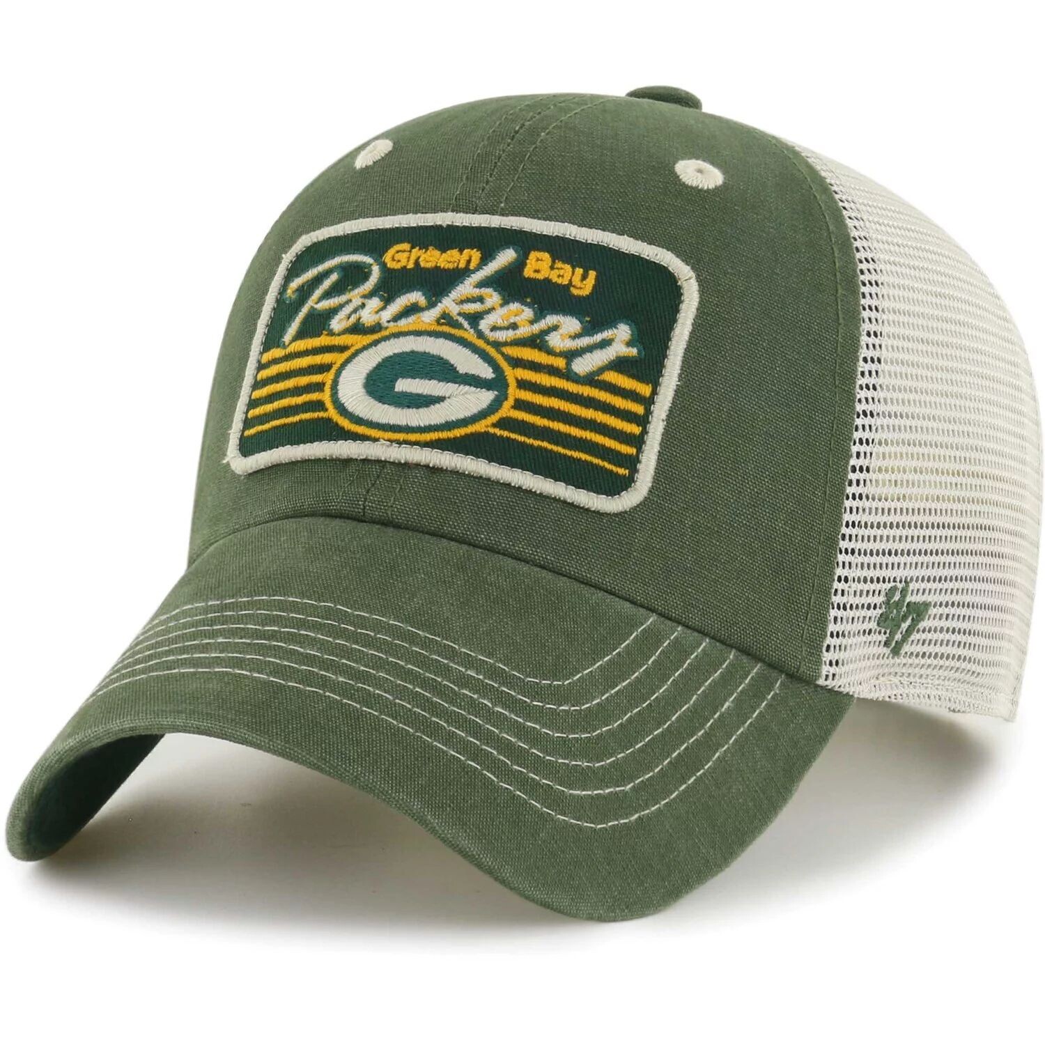 Мужская регулируемая шапка '47 зеленого/натурального цвета Green Bay Packers Five Point Trucker Clean Up
Мужская регулируемая шапка '47 зеленого/натурального цвета Green Bay Packers Five Point Trucker Clean Up