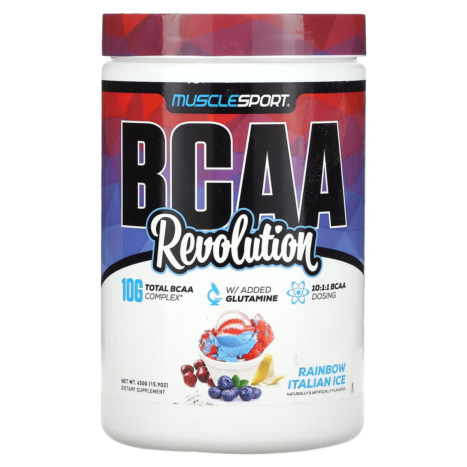 BCAA Revolution, итальянский лед со вкусом радуги, 450 г (15,9 унции), MuscleSport
BCAA Revolution, итальянский лед со вкусом радуги, 450 г (15,9 унции), MuscleSport