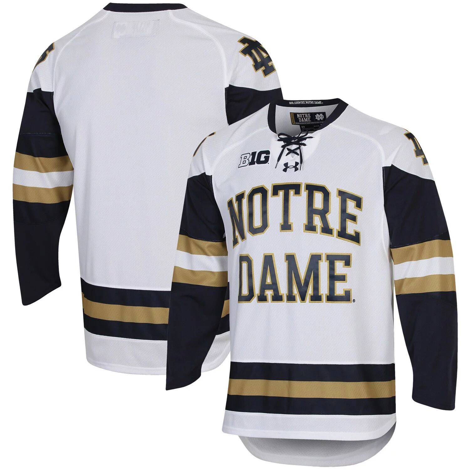 Мужская белая хоккейная майка Notre Dame Fighting Irish UA реплика Under Armour, Белый
Мужская белая хоккейная майка Notre Dame Fighting Irish UA реплика Under Armour, Белый
