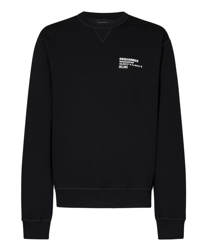 Толстовка с круглым вырезом и белой надписью Dsquared2, черный
Толстовка с круглым вырезом и белой надписью Dsquared2, черный