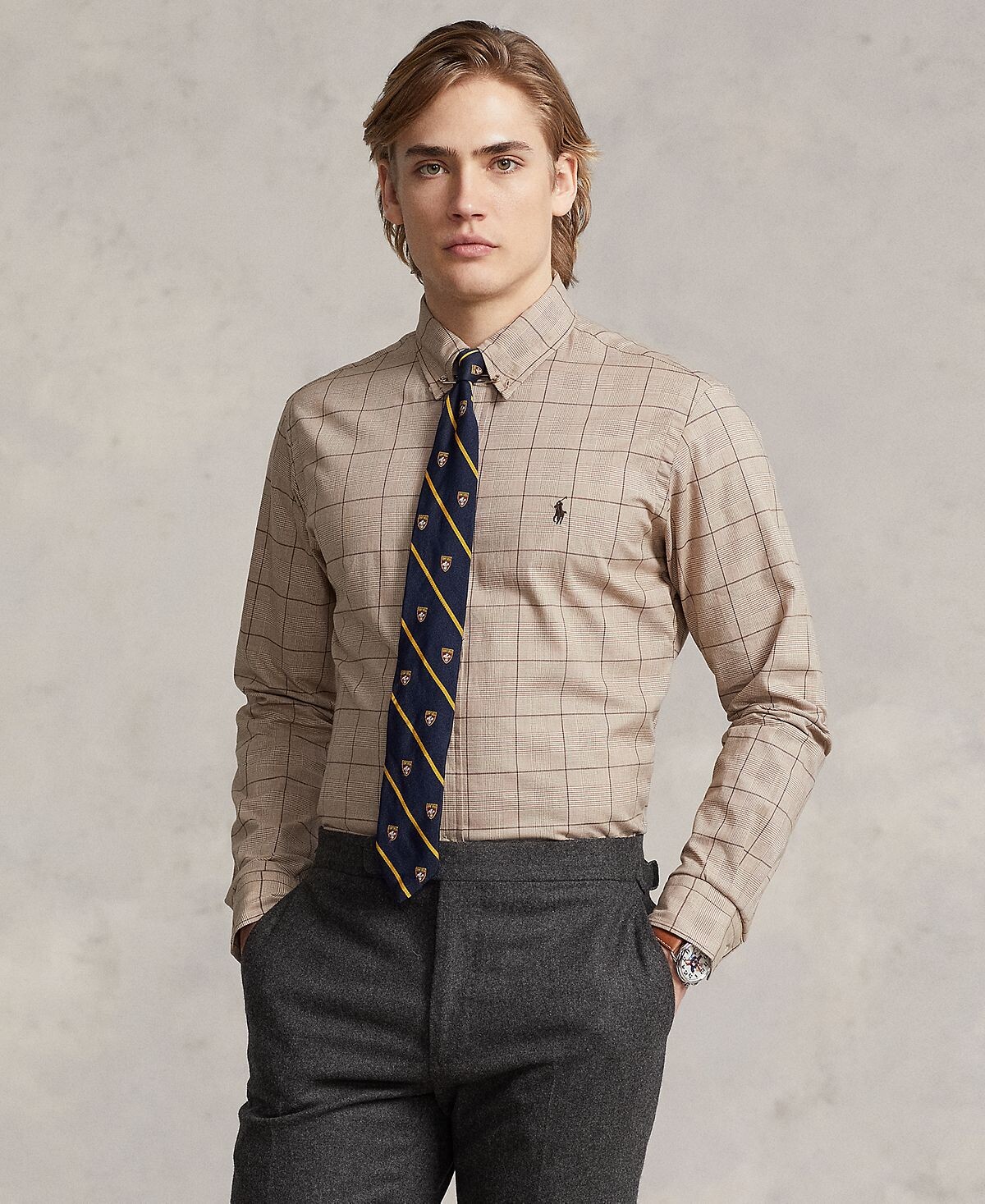Мужская хлопковая рубашка из твила классического кроя в клетку Polo Ralph Lauren
Мужская хлопковая рубашка из твила классического кроя в клетку Polo Ralph Lauren