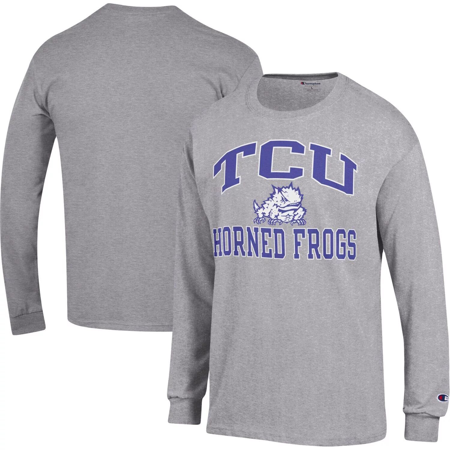Мужская футболка с длинным рукавом Heather Grey TCU Horned Frogs High Motor Champion 
Мужская футболка с длинным рукавом Heather Grey TCU Horned Frogs High Motor Champion