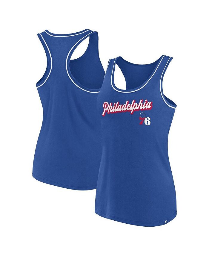 Женская фирменная майка на бретельках с логотипом Royal Philadelphia 76ers Fanatics, синий
Женская фирменная майка на бретельках с логотипом Royal Philadelphia 76ers Fanatics, синий