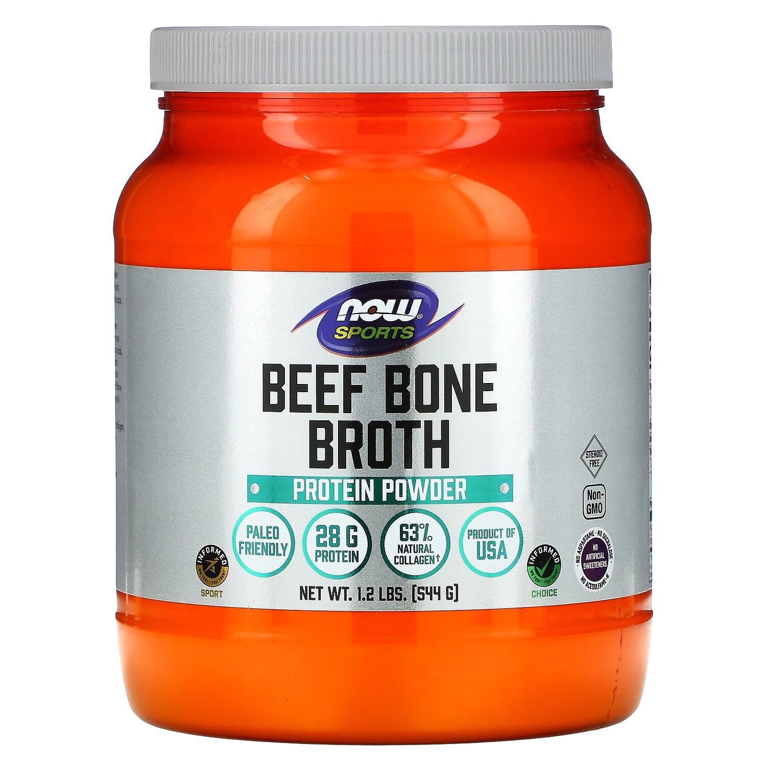 Sports, протеиновый порошок из говяжьего костного бульона, 544 г (1,2 фунта), NOW Foods
Sports, протеиновый порошок из говяжьего костного бульона, 544 г (1,2 фунта), NOW Foods