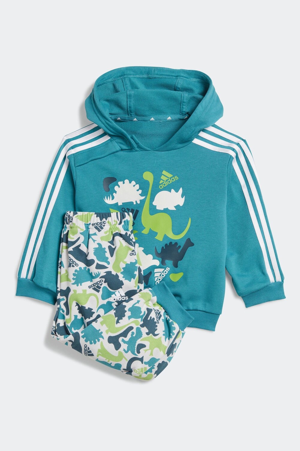 Махровый спортивный костюм с камуфляжным рисунком и мотивом динозавра adidas, зеленый
Махровый спортивный костюм с камуфляжным рисунком и мотивом динозавра adidas, зеленый