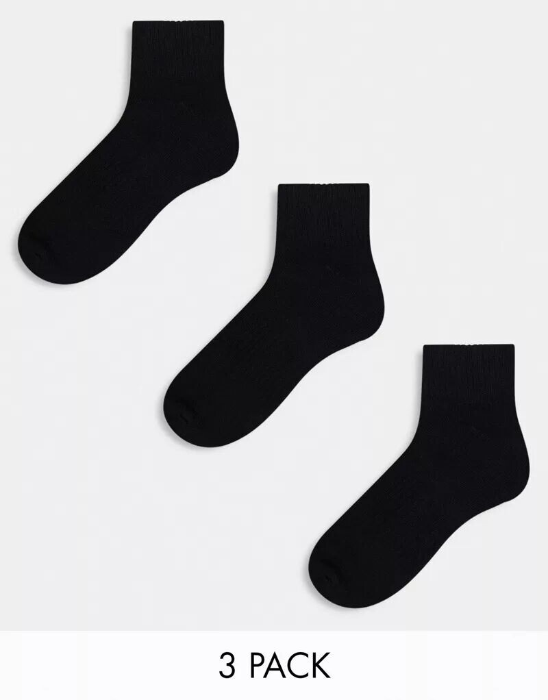 Комплект из трех черных спортивных носков ASOS с махровой подошвой и поддерживающей стелькой
Комплект из трех черных спортивных носков ASOS с махровой подошвой и поддерживающей стелькой