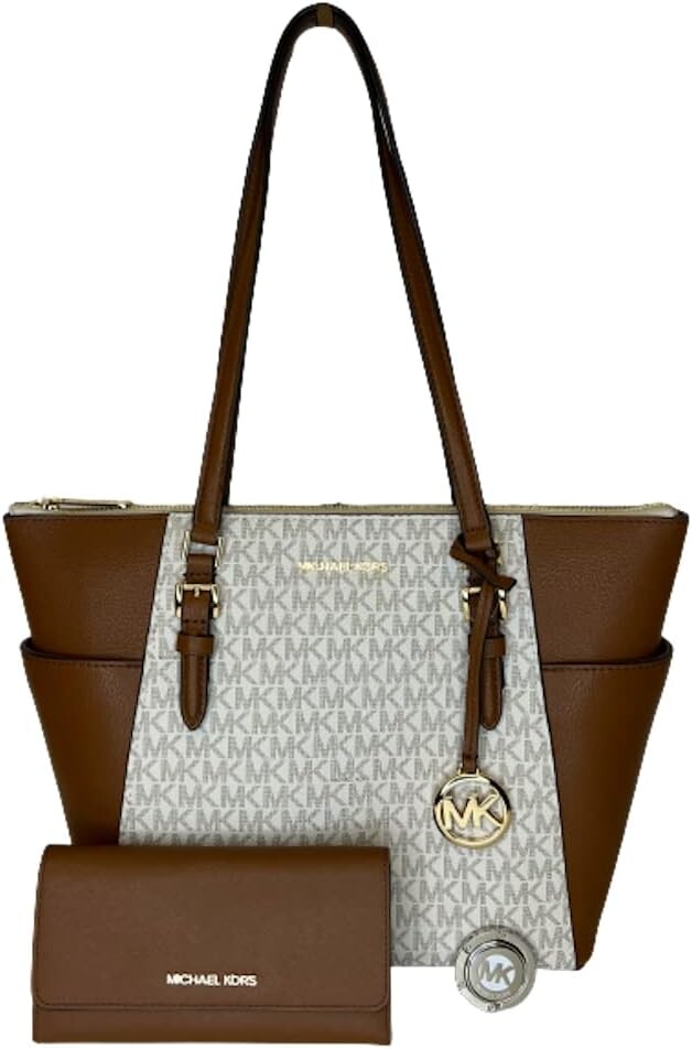 Большая сумка-тоут на молнии MICHAEL Michael Kors Charlotte в комплекте с соответствующим кошельком тройного сложения, крючком для сумки и узким шарфом
Большая сумка-тоут на молнии MICHAEL Michael Kors Charlotte в комплекте с соответствующим кошельком тройного сложения, крючком для сумки и узким шарфом