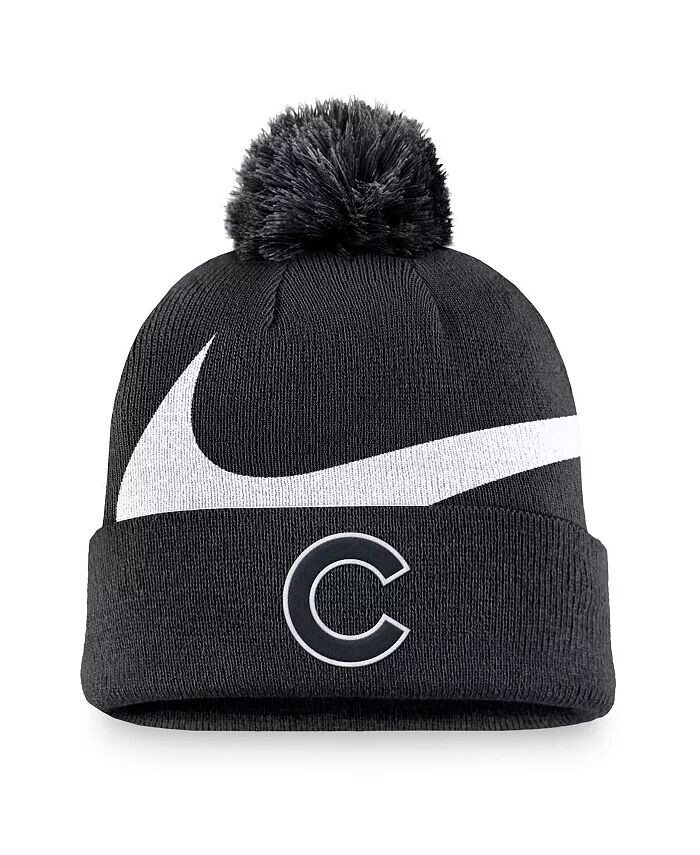 Мужская черная вязаная шапка с манжетами и помпоном Chicago Cubs Swoosh Peak Nike, черный
Мужская черная вязаная шапка с манжетами и помпоном Chicago Cubs Swoosh Peak Nike, черный