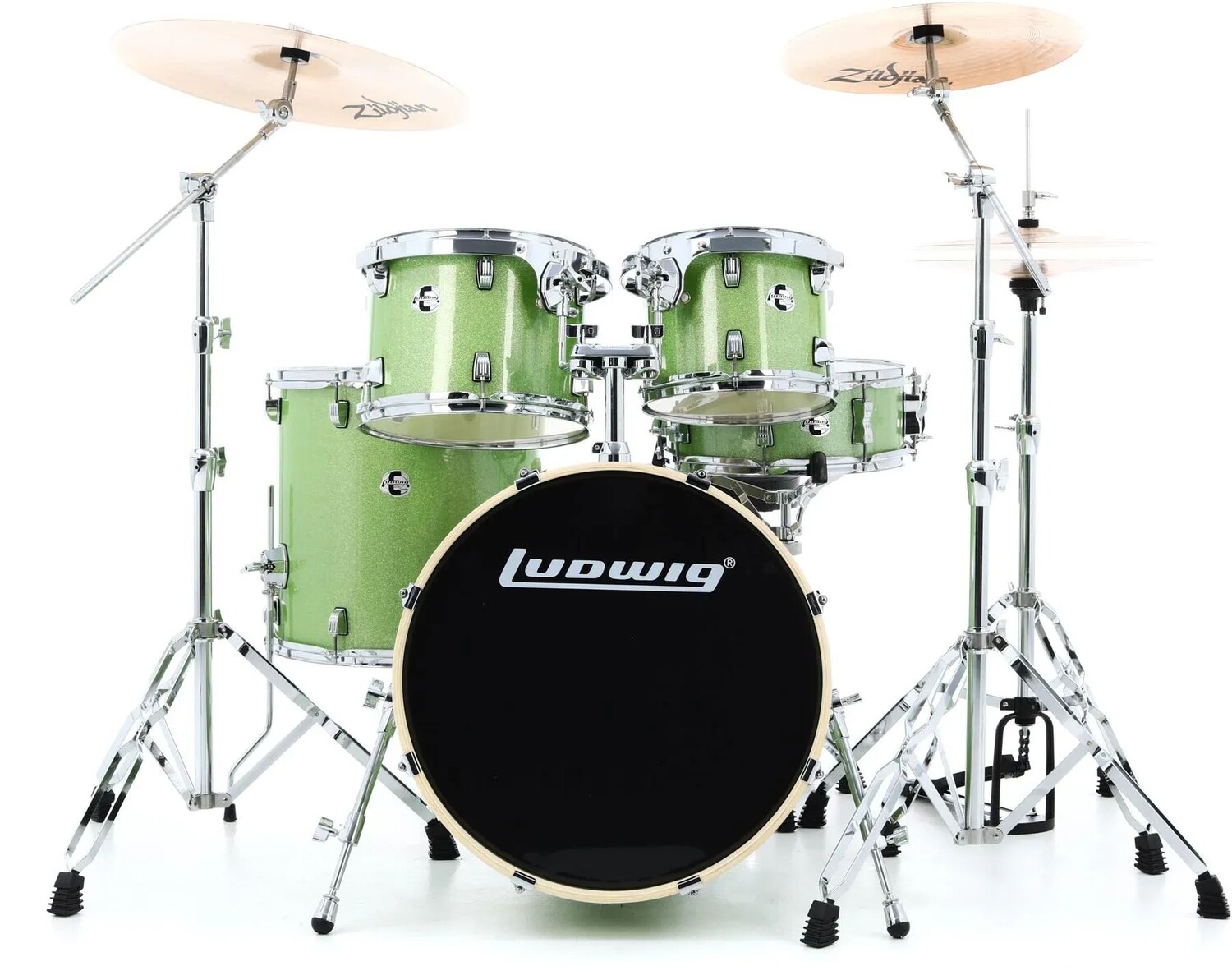 Полная ударная установка Ludwig Element Evolution из 5 предметов с тарелками Zildjian — Mint Sparkle
Полная ударная установка Ludwig Element Evolution из 5 предметов с тарелками Zildjian — Mint Sparkle